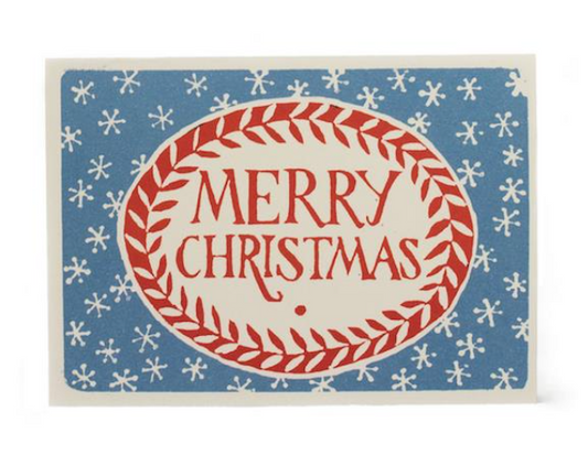 Merry Christmas Red and Blue Card