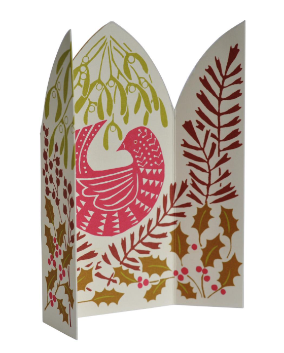 Triptych Hidden Winter Bird Card