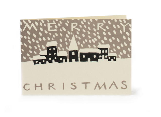 Merry Christmas Snowy Town Card pack
