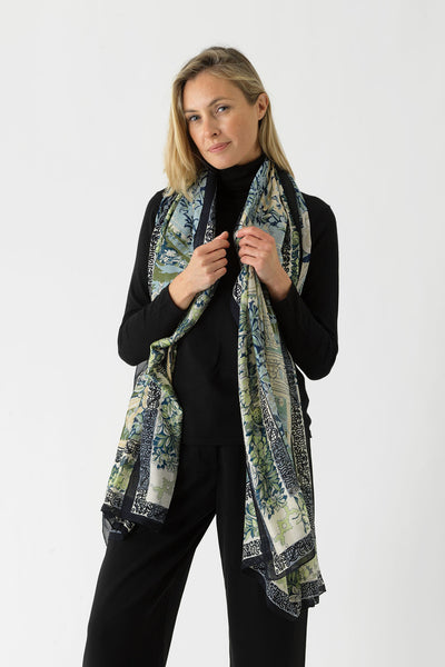 Tapestry Sea Blue Scarf