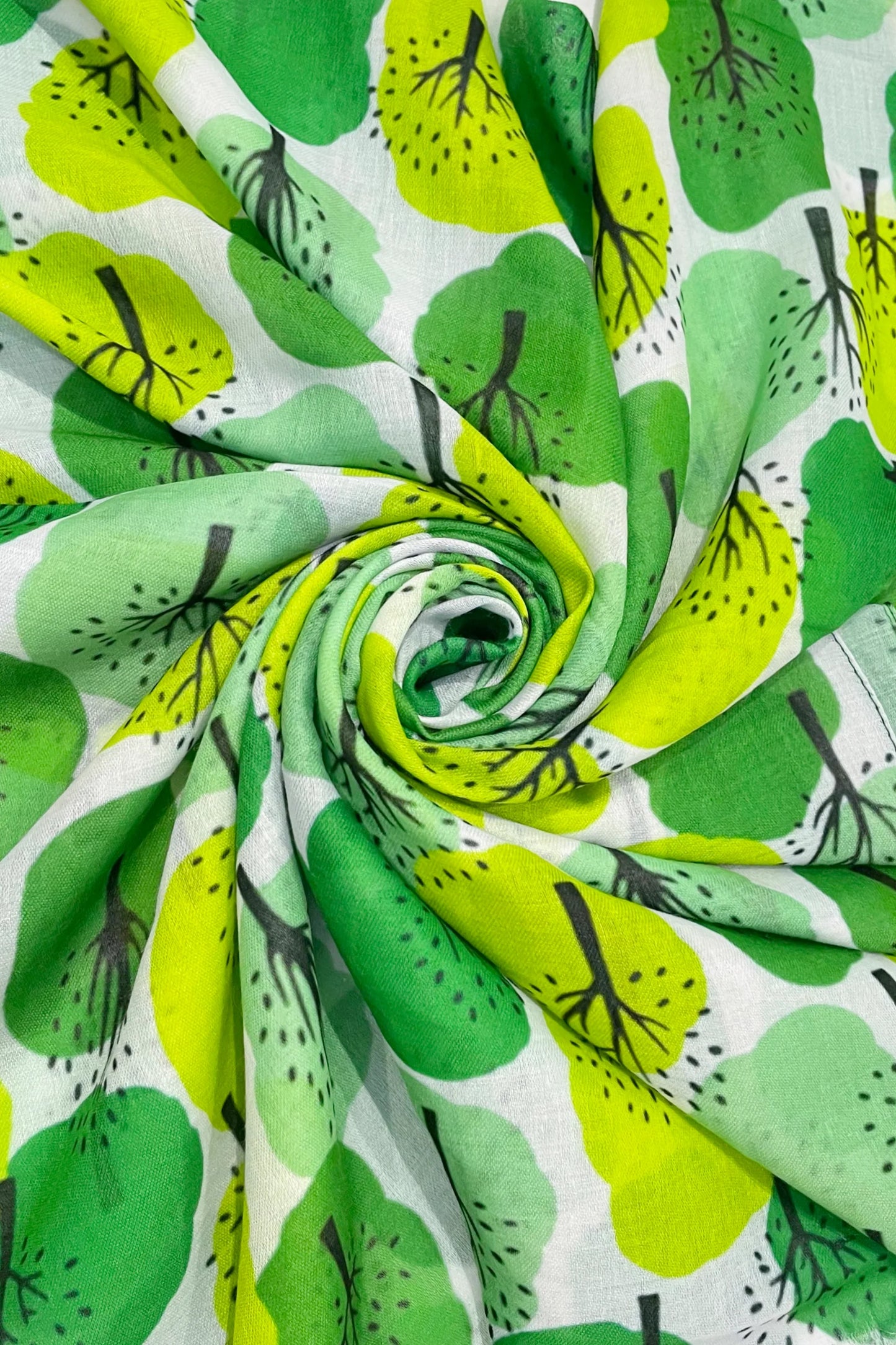 Tree Print Scarf Green