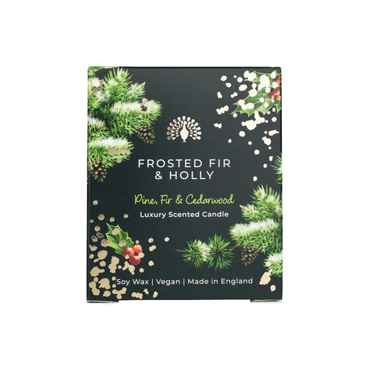 Christmas Tidings Frosted Fir and Holly Candle