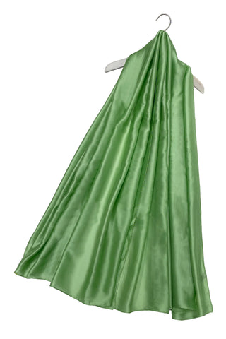 Plain Apple Green Silk Scarf