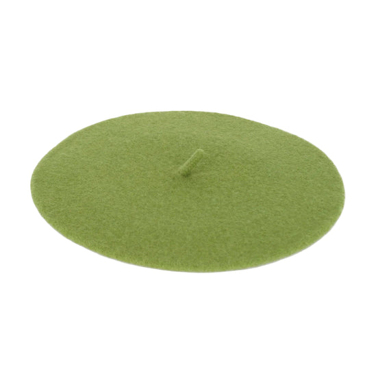 Green Fleur Wool Beret