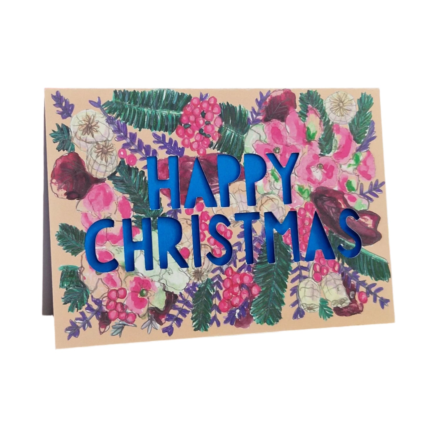 Happy Christmas Neon Greetings Card