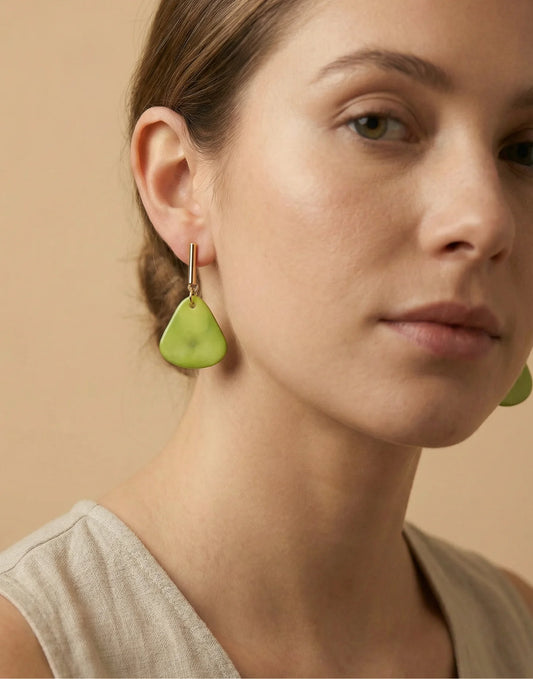 Maria Lime Tagua Earrings