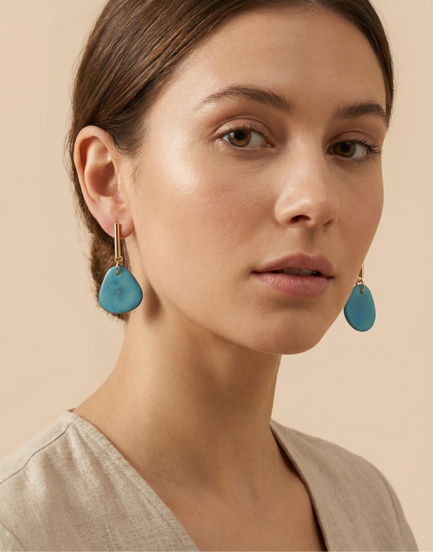 Maria Turquoise Tagua Earrings
