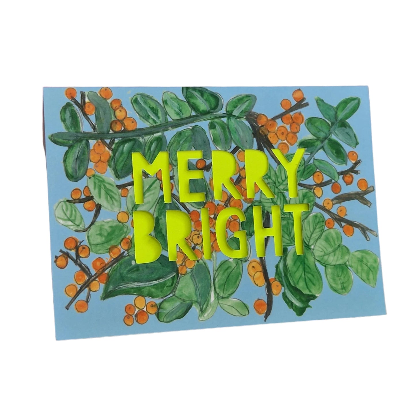 Merry Bright Neon Greetings Card