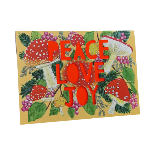 Peace Love Joy Neon Greetings Card