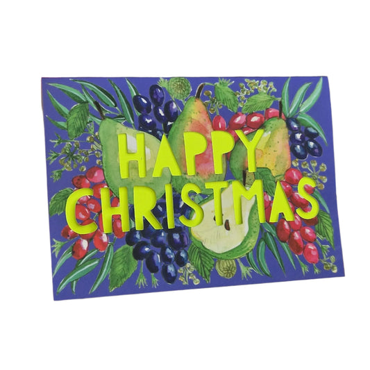 Happy Christmas Pear Greetings Card