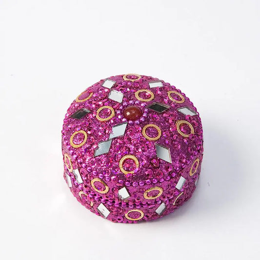 Mosaic Fuchsia Round Box