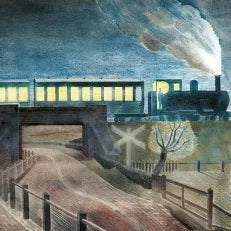 Train Going Over A Bridge Greeting Card by Eric Ravilious