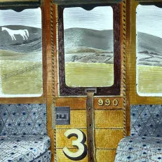 Train Landscape Greeting Card by Eric Ravilious