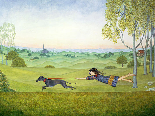 Walking the Dog Greeting Card