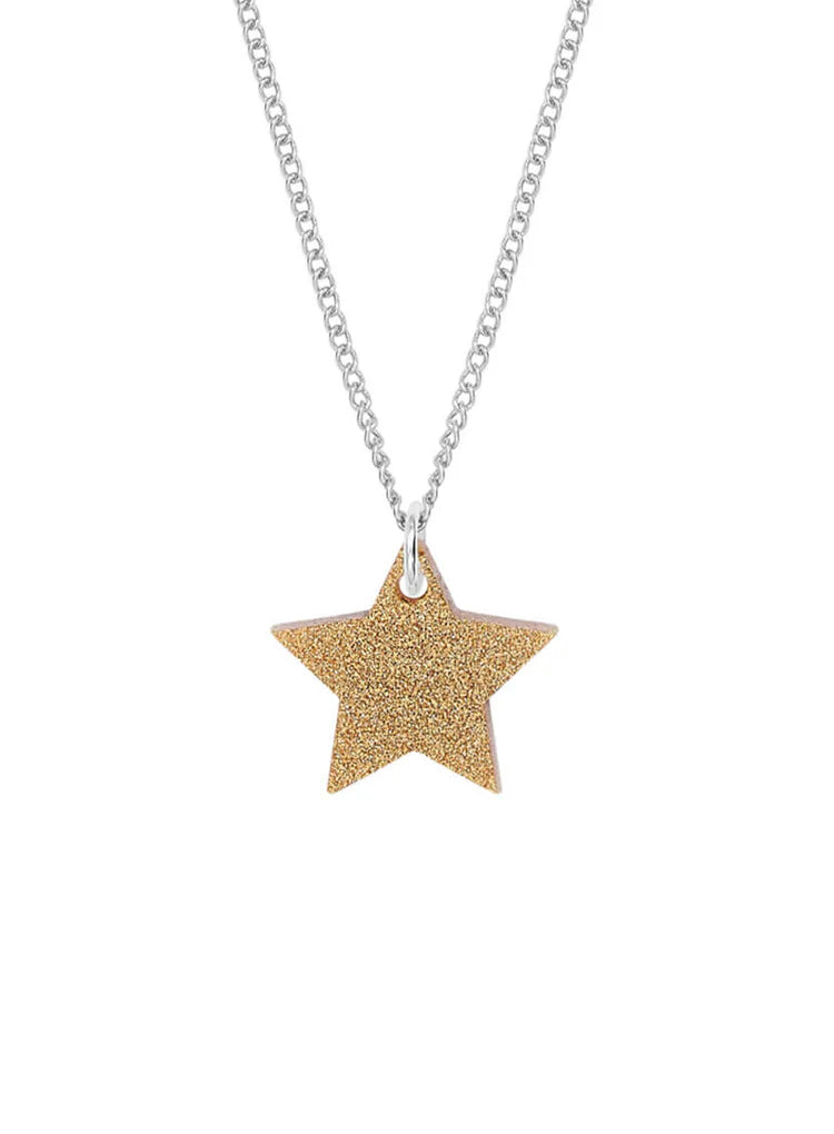 Star Gold Glitter Necklace