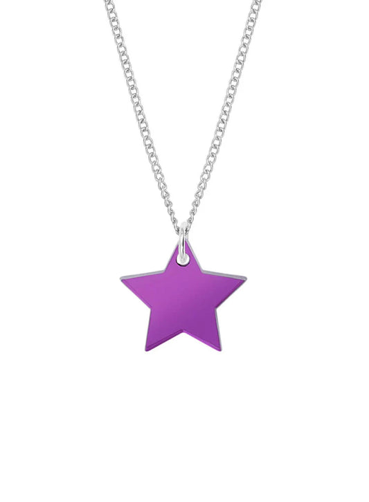 Star Purple Mirror Necklace