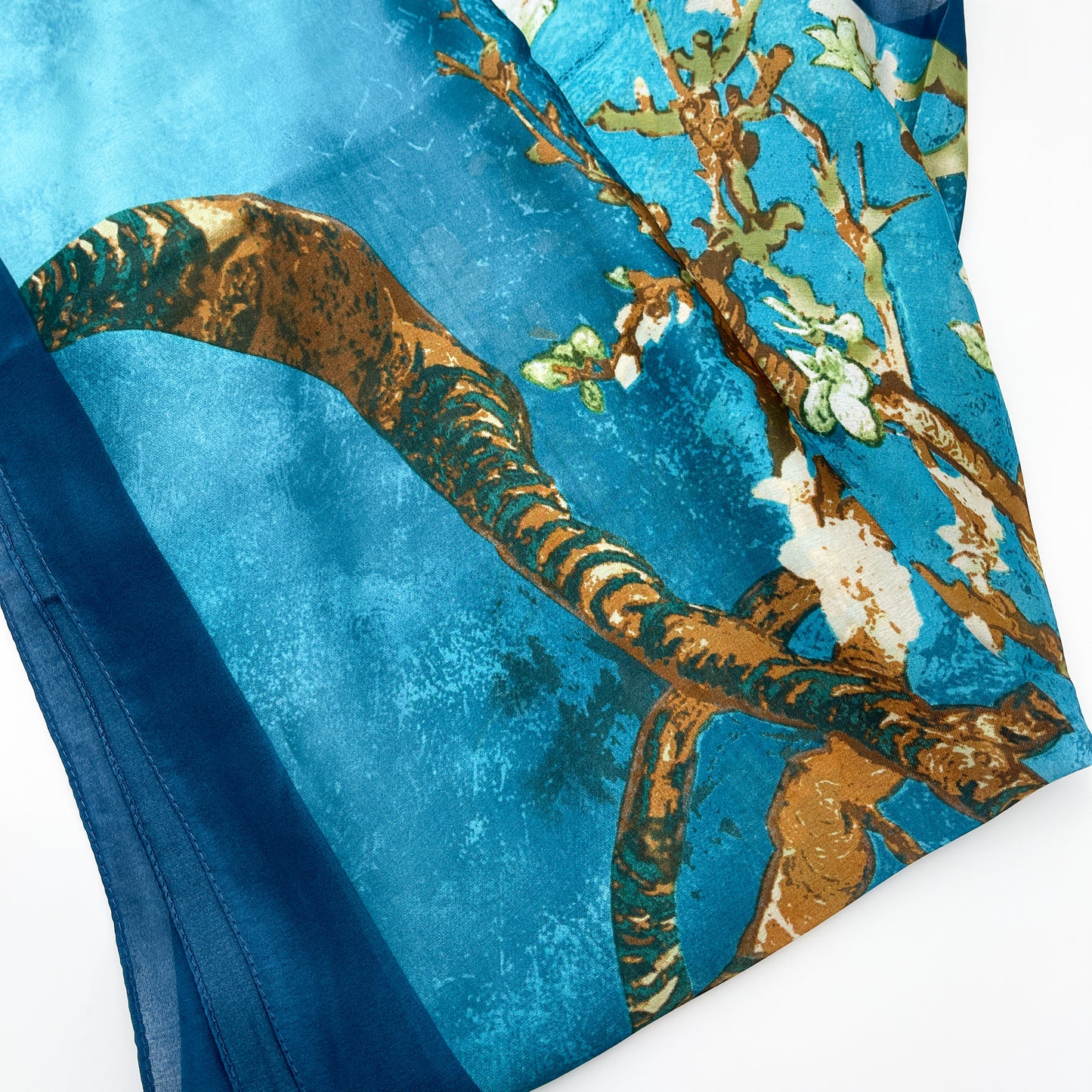 Vincent Van Gogh Almond Blossom Blue Silk Scarf