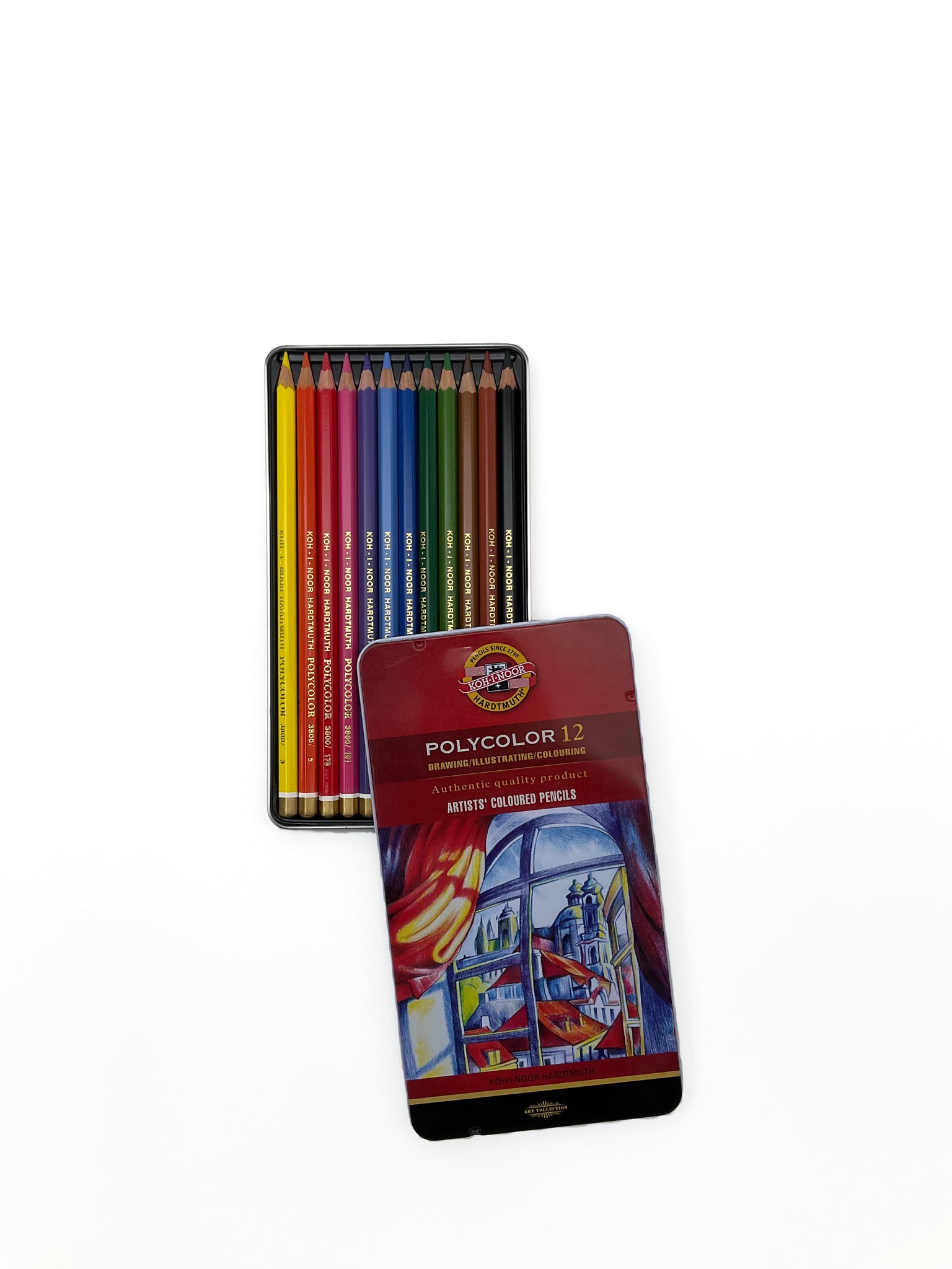 Polycolour Coloured Pencils Tin of 12