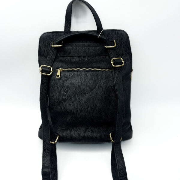 Large Square Leather Backpack- Various Colours