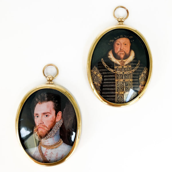 Sir Thomas Knyvett & Henry VII Brass Bezel Miniature Portrait