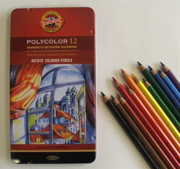 Polycolour Coloured Pencils Tin of 12